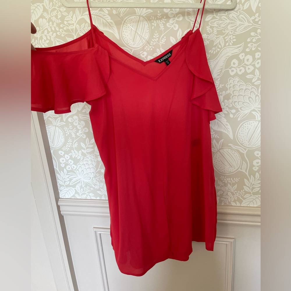 Off shoulder Ruffle Sleeves - Pink - Size M